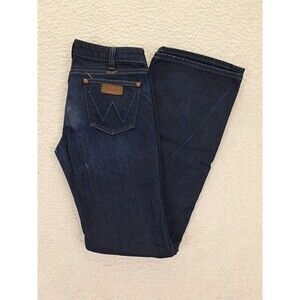 Vintage Wrangler Aiden Low Rise Flare Jeans Womens Size 28x34 Blue **Flaw**